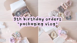 packing my 9th birthday shopify orders with new packaging supplies  chatty studio vlog 72 [upl. by Ecnerual]