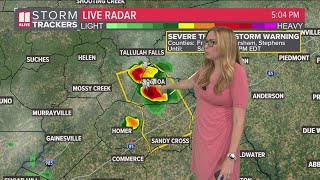 North Georgia weather  Severe thunderstorm warning in Habersham County [upl. by Ayanahs]