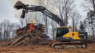 Burning All The Clearing On The 10 Acre Pond [upl. by Durnan702]