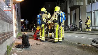 TV SCHERM VAT VLAM IN KELDER APPARTEMENTENCOMPLEX TWEE PERSONEN NAAR HET ZIEKENHUIS [upl. by Leirua]