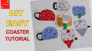 DIY EASY COASTERS 3 TYPE for beginner Home Deco amp Sewing Gifts Ideas Free Pattern [upl. by Messab]