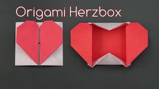 Muttertagsgeschenke basteln einfache Origami Herzbox falten  DIY [upl. by Riegel]