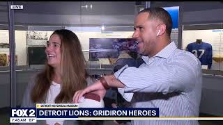 Detroit Historical Museum opens Detroit Lions Gridiron Heroes exhibit FOX 2 stops by [upl. by Atteuqaj59]