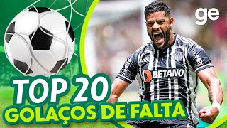 TOP 20 GOLAÇOS DE FALTA DO BRASILEIRÃO 2023⚽ LISTAS  geglobo [upl. by Keiryt798]