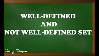 WELLDEFINED AND NOT WELLDEFINED SETINTRODUCTION TO SETMATH TAGALOG TUTORIAL [upl. by Dodson385]