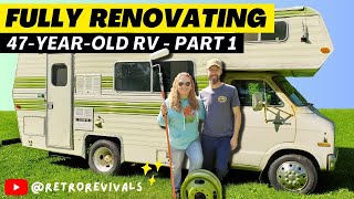 Full Renovation  Vintage Camper RV  Start to Finish  Part 1 DIY Before amp After [upl. by Nalor]