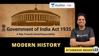 Government of India Act  1935  Modern History  UPSC CSE 2020  Byomkesh Meher [upl. by Waylen]