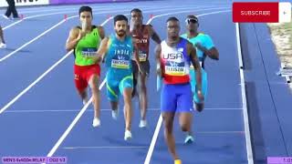 Mens 4x400m Relay OQ2  USA And India Overcome Their Day 1 Setbacks To Qualify For Paris Olympics [upl. by Nylidnarb122]