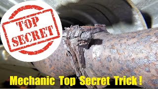 Top Secret Mechanics Trick 2 HOW TO remove extremely rusty exhaust nuts FAST without heat [upl. by Kcor759]