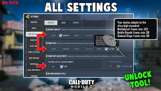 How To Unlock ALL SETTINGS In Call Of Duty Mobile  120 FPS  Game Unlocker For 20 Games [upl. by Tatianas]