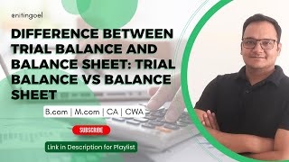 Difference Between Trial Balance and Balance SheetTrial Balance vs Balance Sheet [upl. by Stockwell]