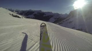 Kamerafahrt Seekarpiste im Skigebiet Saalbach Hinterglemm Leogang Fieberbrunn [upl. by Nnahtebazile]