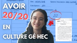 2020 EN CULTURE GENERALE HEC  Je décrypte avec vous ma copie ✍️ [upl. by Bose785]