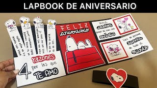 Como hacer una LAPBOOK de amor para REGALAR  Labpook de snoopy [upl. by Cooe]