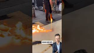 Man Ladles Molten Glass  Man News via jonahward on ig glass satisfying oddlysatisfying react [upl. by Straub]