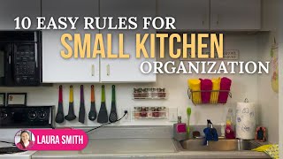 10 Easy Rules for Small Kitchen Organization  No Pantry No Problem [upl. by Suirauqed832]