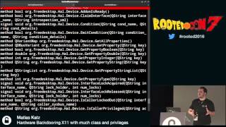 Matias Katz  Hardware Backdooring X11 with much class and no privileges RootedCON 2016  ESP [upl. by Ilanos646]