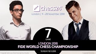 CarlsenCaruana Game 7  2018 FIDE World Chess Championship [upl. by Sathrum702]