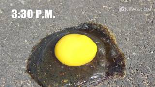 Phoenix heat wave Can an egg actually cook on asphalt in 118 degrees [upl. by Joline]