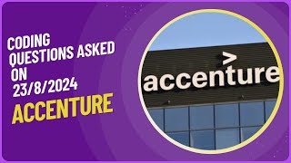 Accenture Coding Questions 2024  Coding Question asked in Accenture Exam accentureinterview [upl. by Mcintosh975]