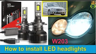 How to install LED headlights on the W203 CClass Mercedes  Step by step instructions [upl. by Sheeb250]