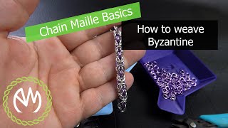 Chain Maille Basics  How to weave Byzantine two colours [upl. by Joletta]