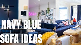 Stylish Navy Blue Sofa Ideas Navy Blue Decor and Design for Living Room [upl. by Ado822]