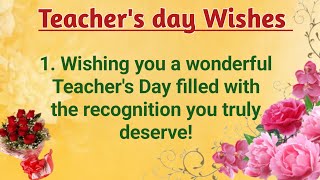 Teachers Day Wishes  Wishes for Teachers Day  Wishes for Teachers Day card Teachers Day Message [upl. by Nevaed]