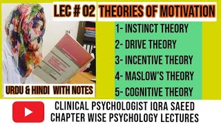 Theories Of Motivation In Psychology  Urdu amp Hindi  Clinical Psychologist Iqra Saeed [upl. by Bruckner416]