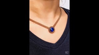 Elegant Rivoli Crystal Necklace  DIY Beaded Necklace  Bezeled Rivoli  Peyote Stitch [upl. by Clevey228]