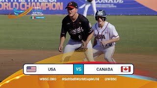 Highlights  Game 41  USA vs Canada  2023 U18 Mens Softball World Cup Bronze Medal Game [upl. by Stromberg334]