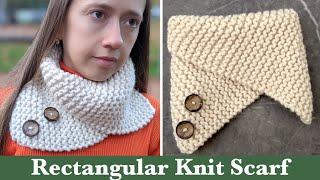 Knit Scarf for Beginners  Knitting Scarf for Women  Rectangular Knit Scarf on Circular Needles [upl. by Asilram]