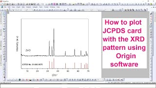 How to plot JCPDS card with XRD patterns using Origin Software [upl. by Yorgos]