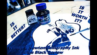 Winsor amp Newton Calligraphy Ink Blue Black Review [upl. by Gensler]