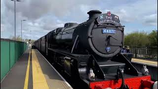 BR standard 5MT steam loco No 44871 powers through Bridgend on “The Great Britain” railtour [upl. by Iarised656]