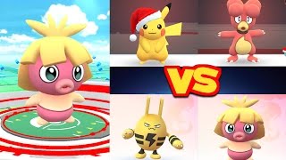 POKÉMON GO GYMS Smoochum Elekid vs Magby amp Holiday Pikachu [upl. by Lirbaj]