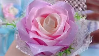 DIY Satin Ribbon flowers  How to make ribbon rose  Ribbon decoration ideas 0629 [upl. by Atilemrac786]