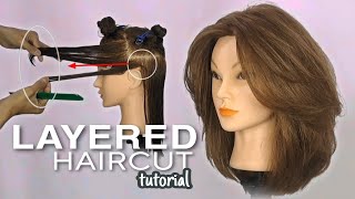 how to LAYERED HAIRCUTso easy potong rambut layer mudah [upl. by Aicala]