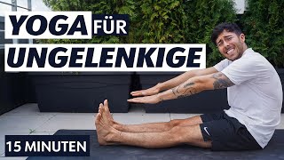 YOGA FÜR UNGELENKIGE  15 Minuten bewegtes Dehnen für Anfänger [upl. by Archibold]