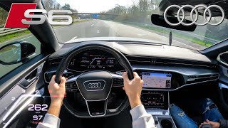 Audi S6 C8 Avant 30 TDI 344HP TOP SPEED POV DRIVE ON AUTOBAHN [upl. by Schindler]