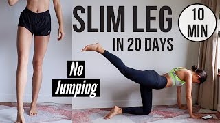 SLIM LEGS IN 20 DAYS 10 min No Jumping Quiet Home Workout  Emi [upl. by Teerprah]