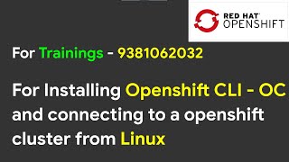 OpenShift  Installing CLI OC in Linux  Openshift Command Line Interface [upl. by Tiras]