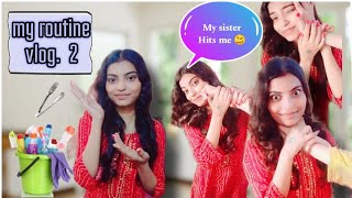 My routine vlog 😍 2 My sister hits me 🥴sab milkar mujhe ludo🎲 me haradiya 😡 [upl. by Bullen]