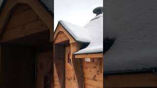 Show Site Snow Day  Camping Cabins logcabin glamping campingcabins [upl. by Oniram]