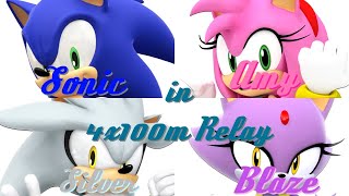 Mario amp Sonic Tokyo 2020  Team Sonic Couples in 4x100m Relay [upl. by Eslehc]