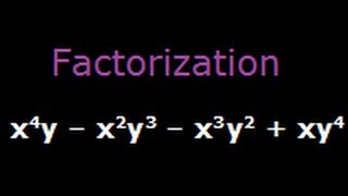 Math problem Factorization x4y  x2y3  x3y2 xy4 [upl. by Ssitnerp]