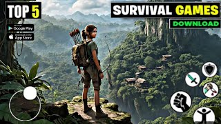 TOP 5 SURVIVAL GAMES FOR ANDROID AND APPLE IN 2024BEST GAMES [upl. by Shoshanna]