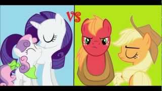 Pony Rap Battles 3  Sweetie Belle And Rarity vs AppleJack And Big Mac [upl. by Walliw]