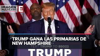 Donald Trump gana las primarias republicanas en Nuevo Hampshire [upl. by Trik]