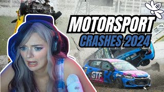 Reacting to Motorsport Crashes 2024 October  Girl React [upl. by Naamann]